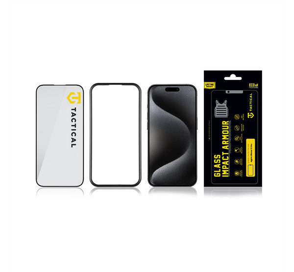 Apple iPhone 16 Pro Max / 17 Pro Max, Kijelzővédő fólia, ütésálló fólia (az íves részre is!), Tempered Glass (edzett üveg), Tactical Glass Impact Armour, fekete