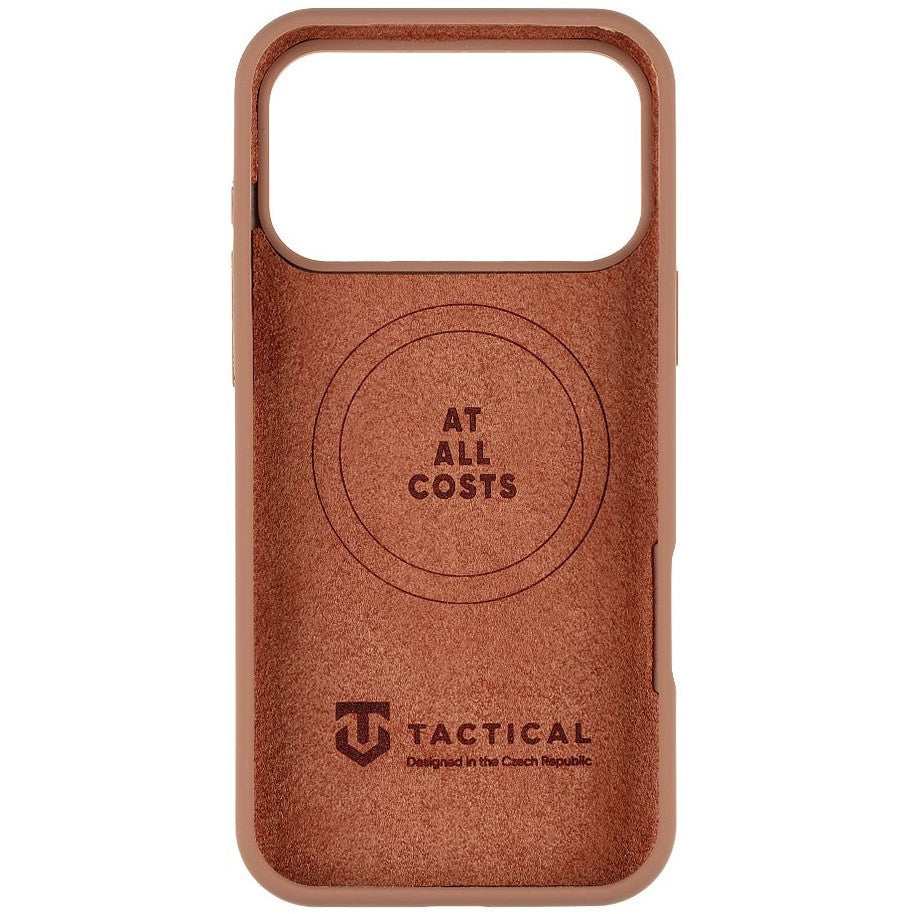 Apple iPhone 17 Pro Max, Szilikon tok, mikrofiber plüss belső, Magsafe kompatibilis, térkép minta, Tactical MagForce Beaver, barna