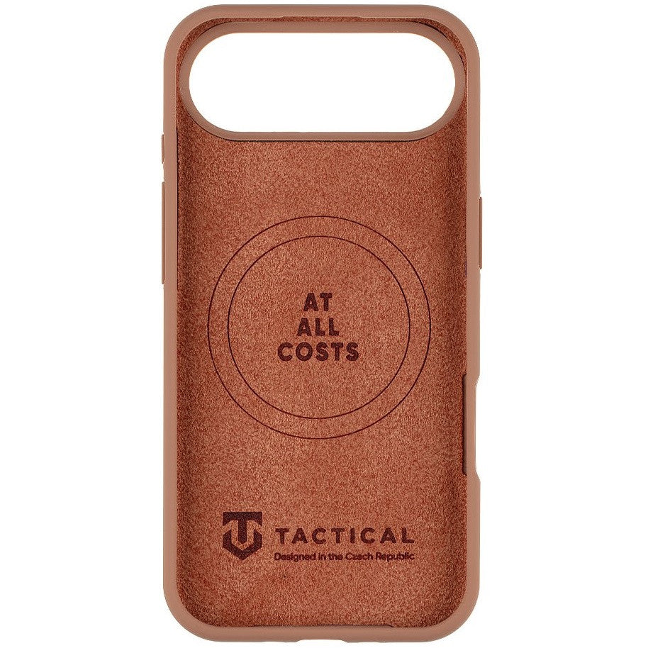 Apple iPhone Air (2025), Szilikon tok, mikrofiber plüss belső, Magsafe kompatibilis, térkép minta, Tactical MagForce Beaver, barna