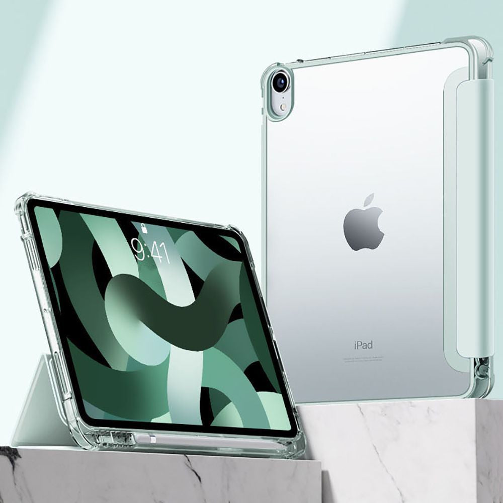 Apple iPad 10.9 (2022) / iPad 11 (2025), mappa tok, közepesen ütésálló, érintőceruza tartó, érintőceruza nélkül, átlátszó hátlap, Smart Case, TP SC Pen Holder Hybrid, fekete