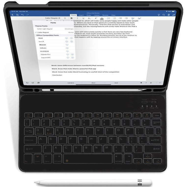 Apple iPad 10.9 (2022) / iPad 11 (2025), Bluetooth billentyűzetes mappa tok, érintőceruza tartó, érintőceruza nélkül, TP SC Pen Holder + Keyboard, fekete