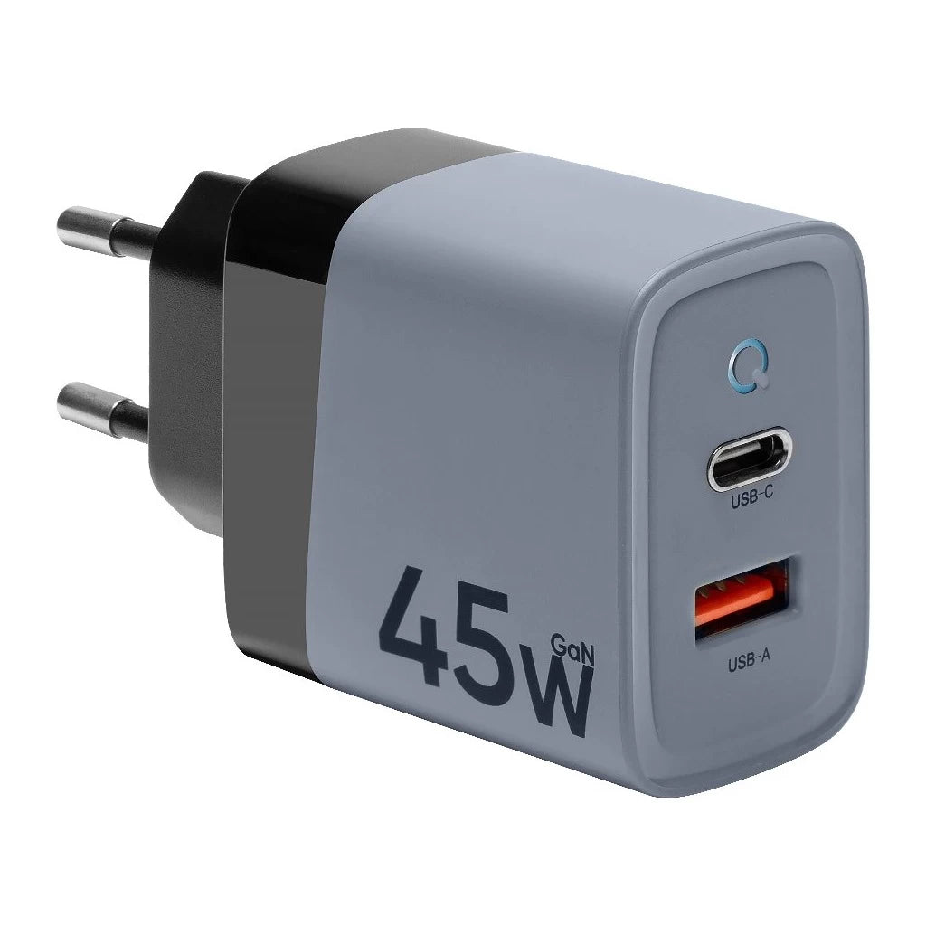 Tactical Microgrid GaN 45W Töltő, USB-A + Type-C, Szürke -  Adapter a Domshop kínálatából