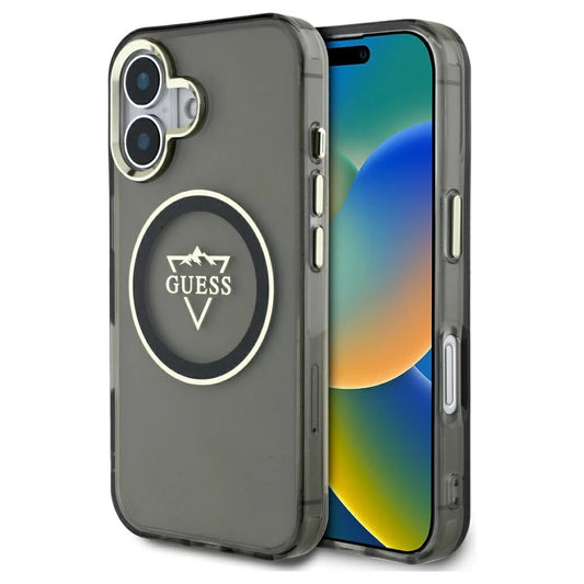 Tok Guess IML Metal Mountain Logo MagSafe iPhone 16 készülékhez fekete -  iPhone 16 tok a Domshop kínálatából
