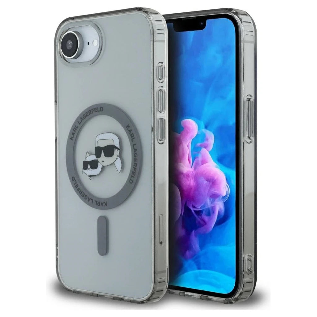 Tok Karl Lagerfeld IML Metal Karl & Choupette Heads MagSafe iPhone 16e készülékhez fekete -  iPhone 16e tok a Domshop kínálatából