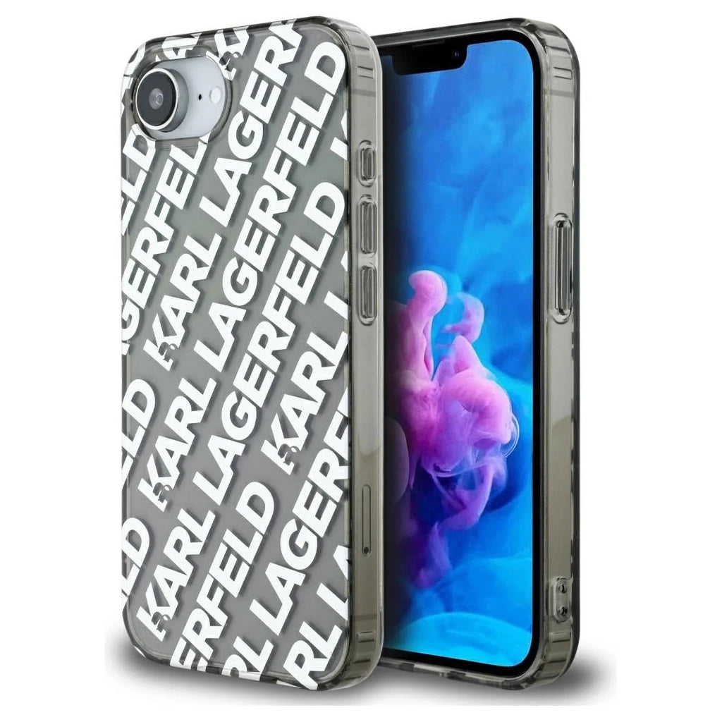 Tok Karl Lagerfeld IML Repeat Logo iPhone 16e készülékhez ezüst -  iPhone 16e tok a Domshop kínálatából