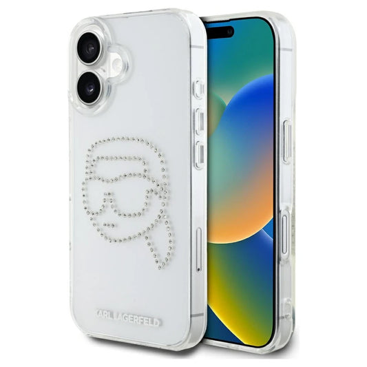 Tok Karl Lagerfeld IML Rhinestones Karl Head iPhone 16 készülékhez átlátszó -  iPhone 16 tok a Domshop kínálatából