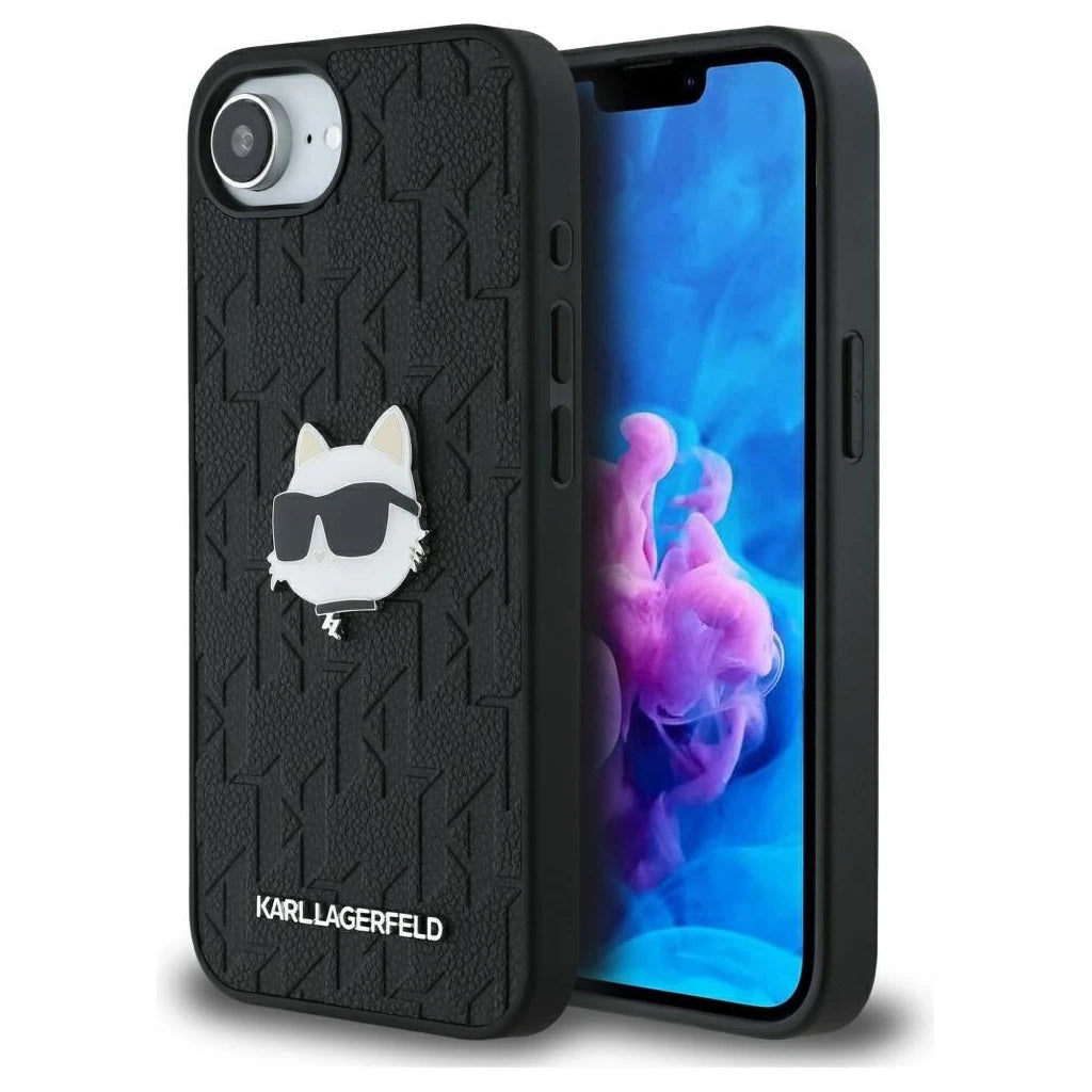 Tok Karl Lagerfeld Monogram Choupette Head Pin iPhone 16e készülékhez fekete -  iPhone 16e tok a Domshop kínálatából