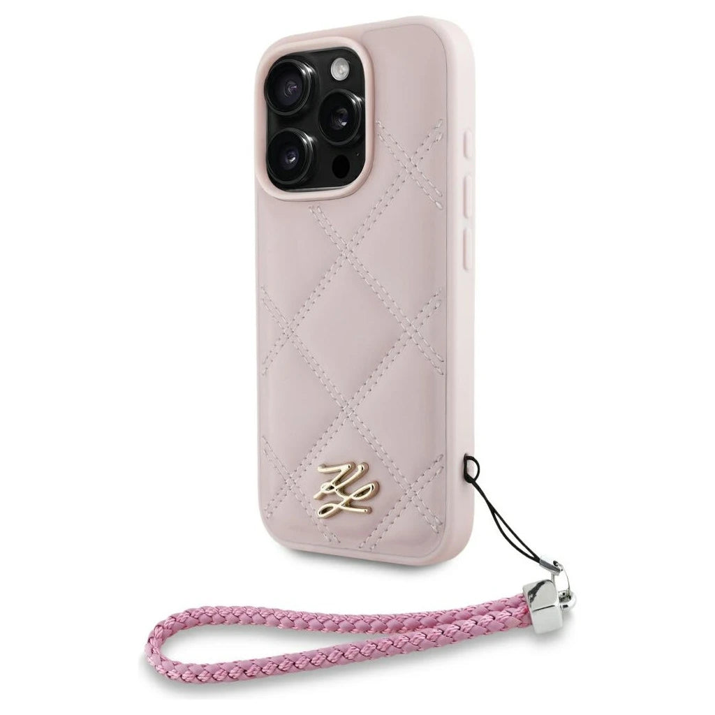 Tok Karl Lagerfeld Quilted Initial Logo & Chain Strap for iPhone 16 Pro készülékhez rózsaszín -  iPhone 16 Pro tok a Domshop kínálatából