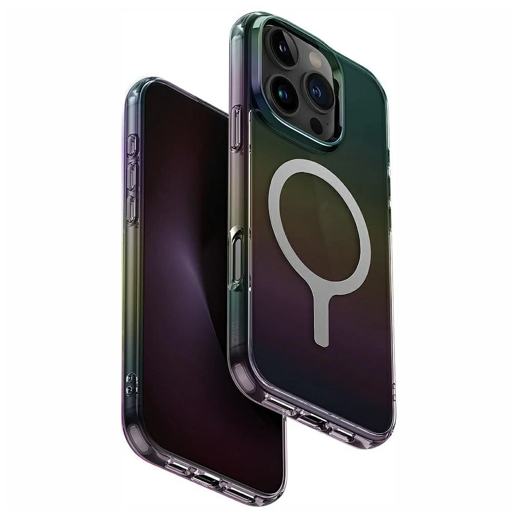 Tok UNIQ Iridescia iPhone 16 Pro készülékhez Magclick Charging éjfél -  iPhone 16 Pro tok a Domshop kínálatából