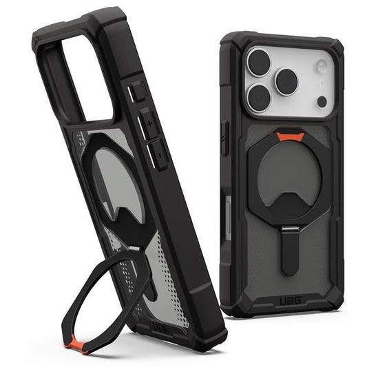 UAG Plasma XTE Apple iPhone 17 Pro Max hátlap tok kitámasztóval, MagSafe, black/pop orange -  iPhone 17 Pro Max tok a Domshop kínálatából