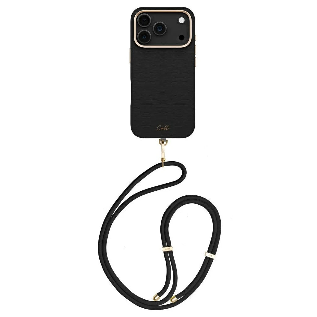 UNIQ Coehl Mirelle Magnetic Charging crossbody tok Apple Iphone 17 Pro készülékhez - ebony -  iPhone 17 Pro tok a Domshop kínálatából