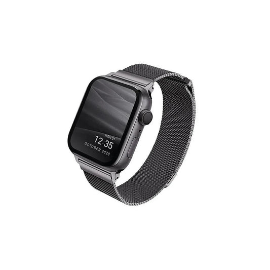 UNIQ Dante Strap Apple Watch Series 1/2/3/4/5/6/7/8/SE/SE2/SE3 38/40/41mm készülékhez rozsdamentes acél grafit -  Apple Watch Fém Szíjak a Domshop kínálatából