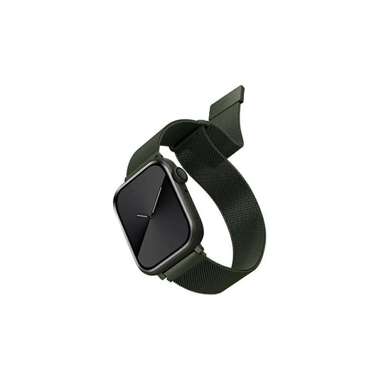 UNIQ Dante szíj Apple Watch Series 1/2/3/4/5/6/7/8/SE/SE2/SE3 készülékhez 42/44/45mm rozsdamentes acél zöld -  Apple Watch Fém Szíjak a Domshop kínálatából