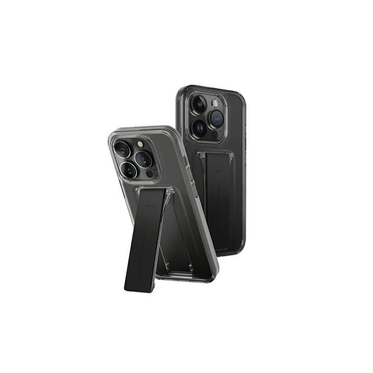 UNIQ Heldro Mount tok állvánnyal iPhone 15 Pro Max 6.7" készülékhez füst/gőzfüst -  iPhone 15 Pro Max tok a Domshop kínálatából