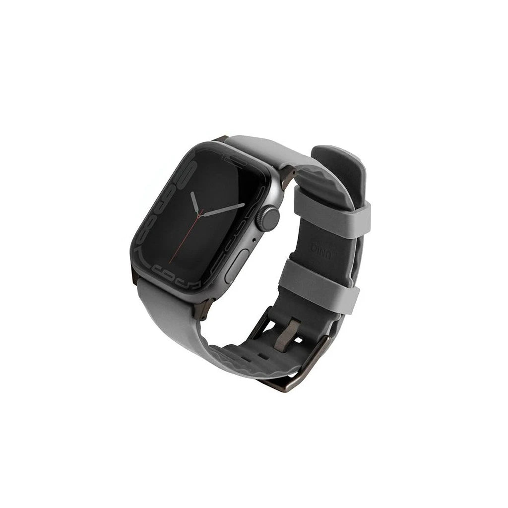 UNIQ Linus Airosoft Silicone szíj Apple Watch Series 1-8/SE/SE2/SE3 38/40/41 mm készülékhez krétaszürke -  Apple Watch Szilikon Szíjak a Domshop kínálatából