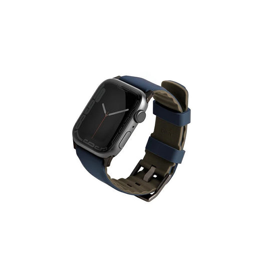 UNIQ Linus Strap Apple Watch Series 1-8/SE/SE2/SE3/Ultra készülékhez 42/44/45/49mm Airosoft Silicone kék -  Apple Watch Szilikon Szíjak a Domshop kínálatából
