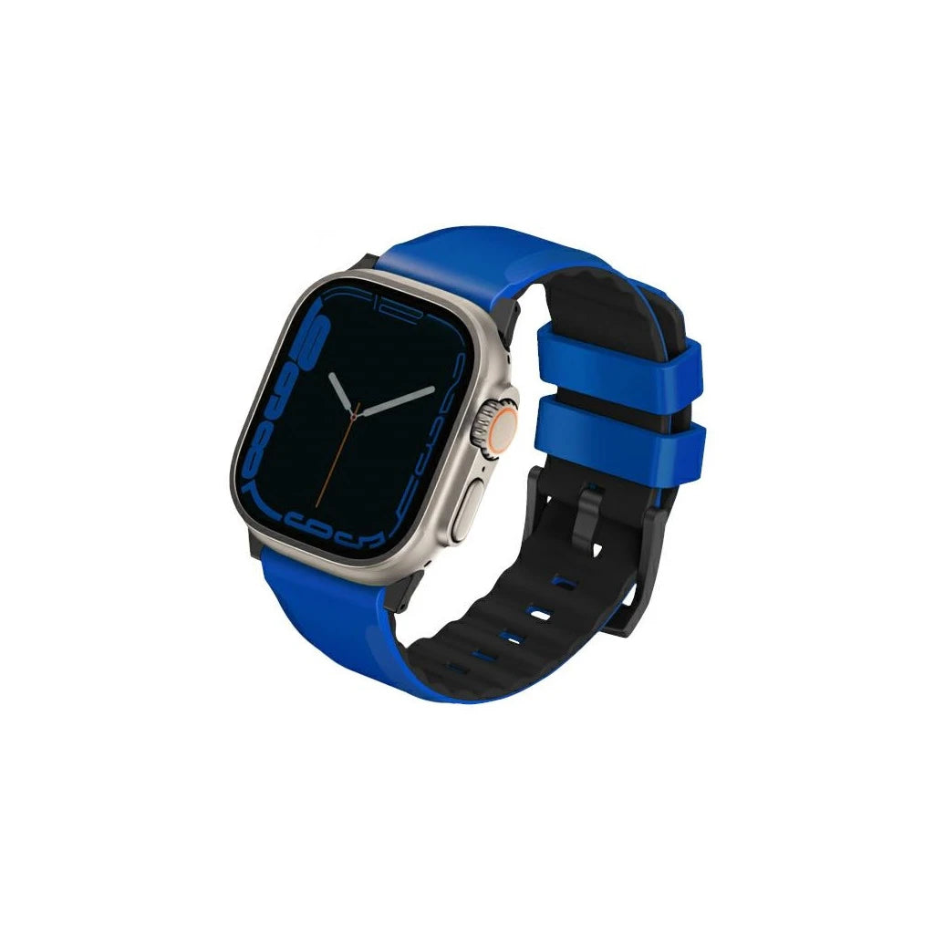 UNIQ Linus Strap Apple Watch Series 1-8/SE/SE2/SE3/Ultra1/2/3 42/44/45/49mm készülékhez szíj Airosoft Silicone kék -  Apple Watch Szilikon Szíjak a Domshop kínálatából