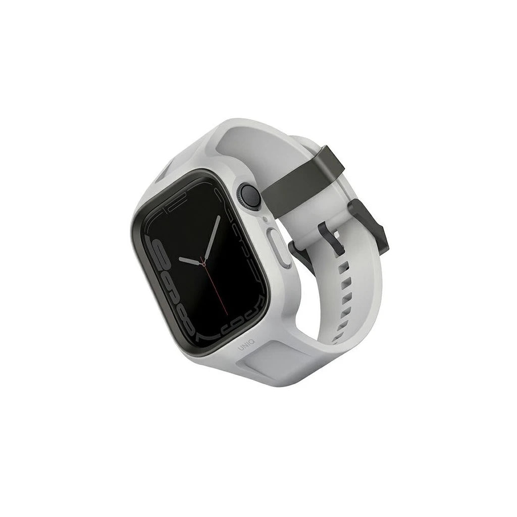 UNIQ Monos Strap 2 az 1-ben Apple Watch szíj + tok készülékhez Series 4/5/6/7/8/SE/SE2/SE3 44/45mm krétaszürke -  Apple Watch Szilikon Szíjak a Domshop kínálatából