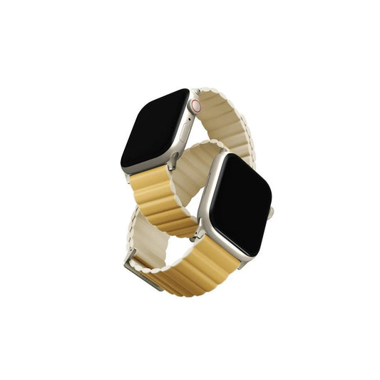 UNIQ Revix Prémium óra szíj AppleWatch Series1-8/SE/SE2/SE3 8/40/41 Edition készülékhez fordítható Mag sárga-bézs -  Apple Watch Szilikon Szíjak a Domshop kínálatából