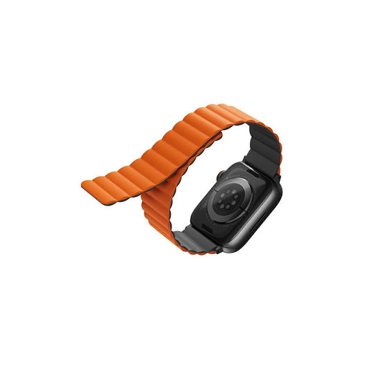 UNIQ Revix Strap AppleWatch Series1-9/SE1/2/3/Ultra2/3 készülékhez 42/44/45/49mm fordítható mágneses szürke–narancssárga -  Apple Watch Szilikon Szíjak a Domshop kínálatából