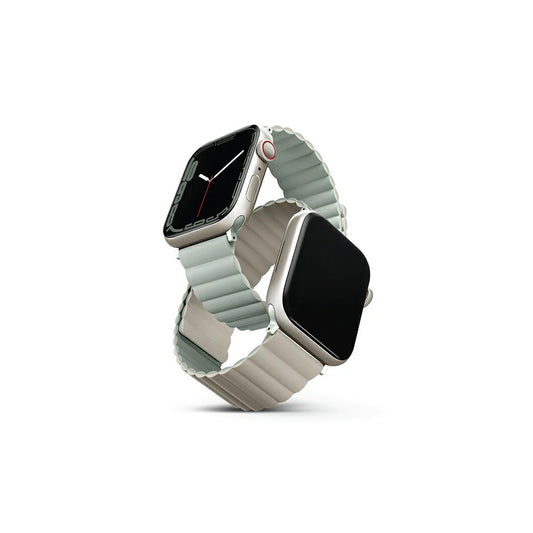 UNIQ Revix szíj Apple Watch Series 1-8/SE/SE2/SE3 38/40/41mm készülékhez fordítható mágneses zöld-bézs -  Apple Watch Szilikon Szíjak a Domshop kínálatából
