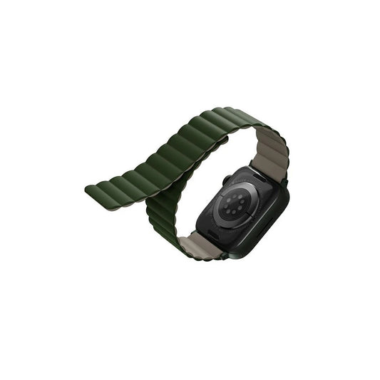 UNIQ Revix szíj Apple Watch Series1-8/SE1/2/3/Ultra1/2/3 42/44/45/49 mm készülékhez, fordítható, mágneses, zöld -  Apple Watch Szilikon Szíjak a Domshop kínálatából