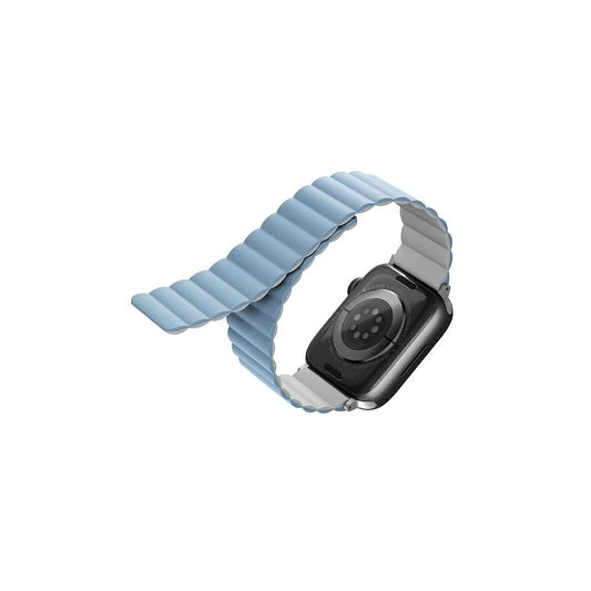 UNIQ Revix szíj Apple Watch Series1-8/SE1/2/3/Ultra1/2/3 készülékhez 42/44/45/49mm megfordítható mágneses kék -  Apple Watch Szilikon Szíjak a Domshop kínálatából