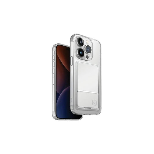 UNIQ tok Air Fender ID iPhone 15 Pro Max 6.7" készülékhez kártyatartós, bőrszínű, áttetsző -  iPhone 15 Pro Max tok a Domshop kínálatából