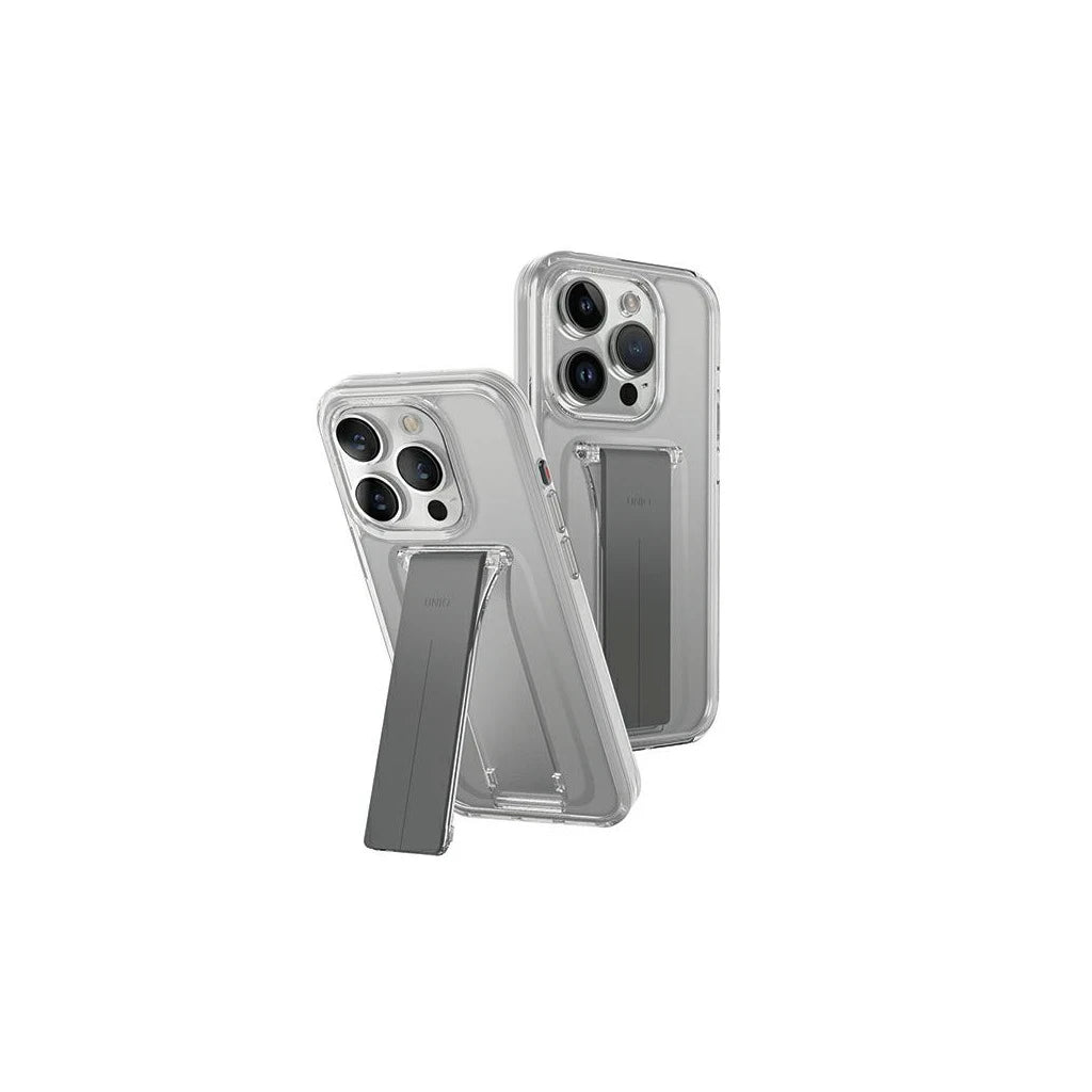 UNIQ tok Heldro Mount with Stand iPhone 15 Pro Max 6.7" készülékhez átlátszó -  iPhone 15 Pro Max tok a Domshop kínálatából