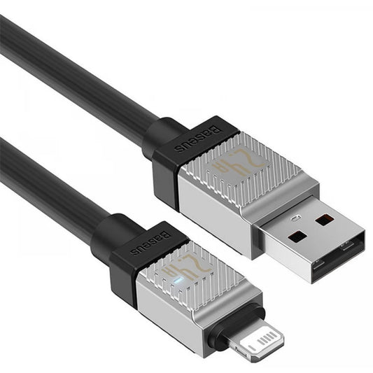 USB töltő- és adatkábel, Lightning, 100 cm, 2400 mA, törésgátlóval, gyorstöltés, Baseus Coolplay, CAKW000401, fekete -  Lightning kábel a Domshop kínálatából