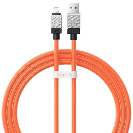 USB töltő- és adatkábel, Lightning, 100 cm, 2400 mA, törésgátlóval, gyorstöltés, Baseus Coolplay, CAKW000407, narancssárga -  Lightning kábel a Domshop kínálatából