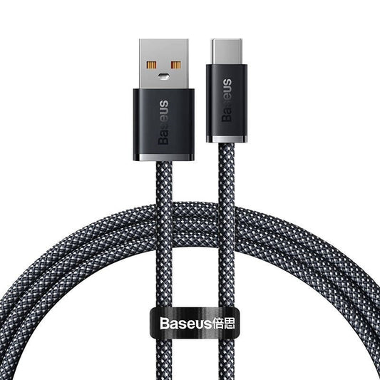 USB töltő- és adatkábel, USB Type-C, 100 cm, 6000 mA, 100W, gyorstöltés, cipőfűző minta, Baseus Dynamic, CALD000616, szürke -  USB-C kábel a Domshop kínálatából