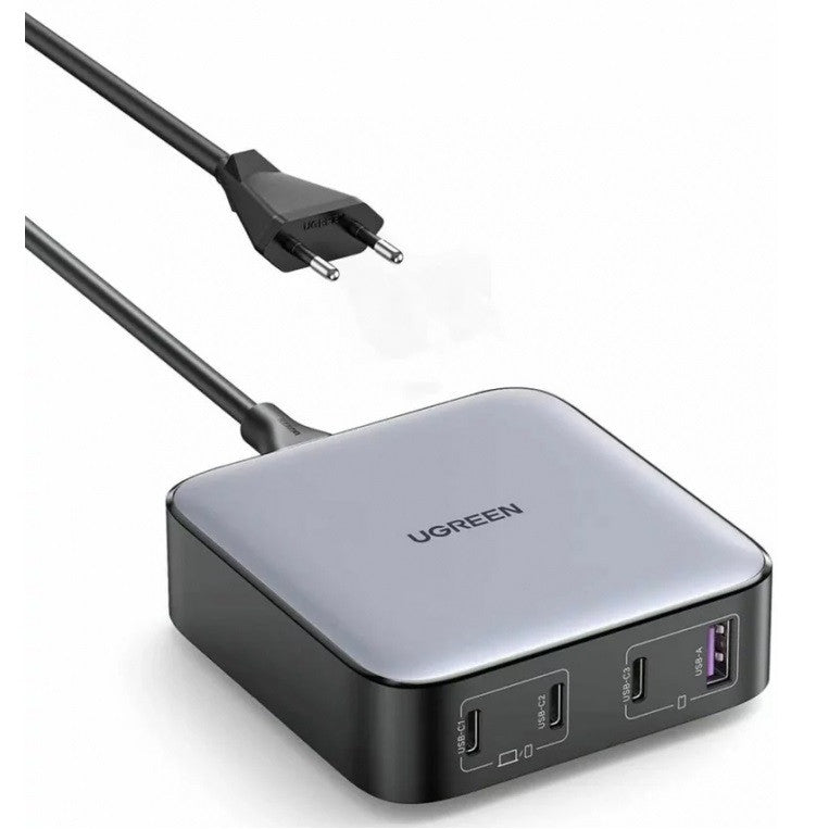Ugreen CD328 3xUSB-C-USB-A asztali töltő, 100W, szürke -  Adapter a Domshop kínálatából