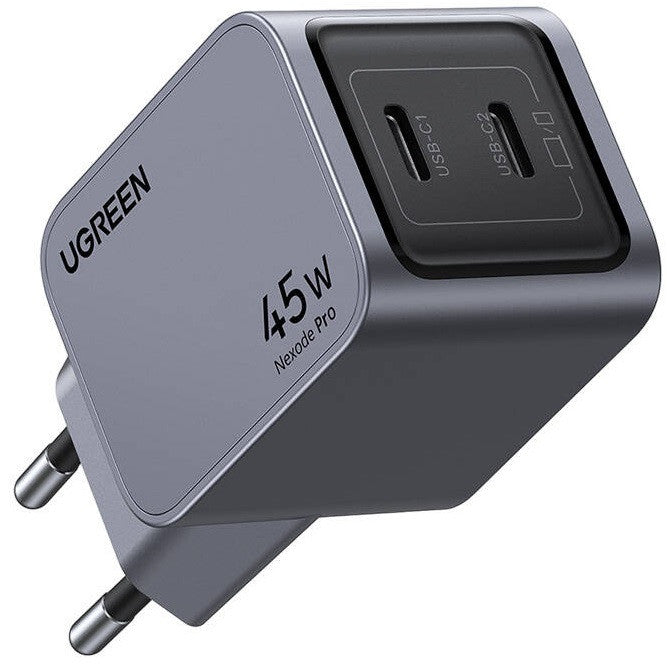 Ugreen Nexode Pro X707 2xUSB-C hálózati töltő, 45W, szürke -  Adapter a Domshop kínálatából