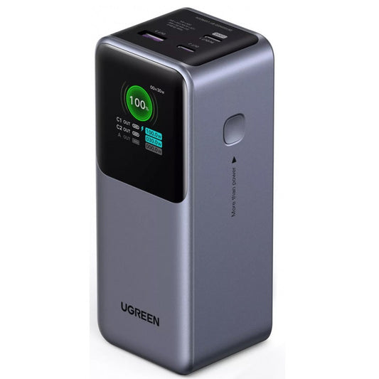 Ugreen PB724 Powerbank / külső akkumulátor LED kijelzővel, USB-A-USB-C, 12000mAh, 100W, QC+PD, szürke -  Power Bank a Domshop kínálatából