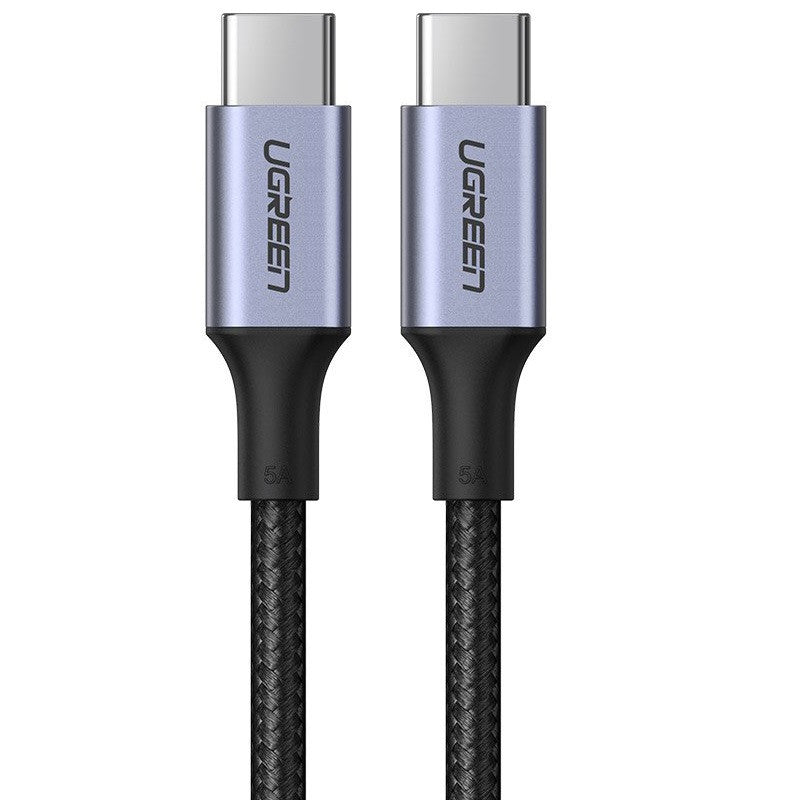 Ugreen US316 USB-C-USB-C töltő- és adatkábel, fonott, 5A, 100W, 2m, szürke -  USB-C kábel a Domshop kínálatából