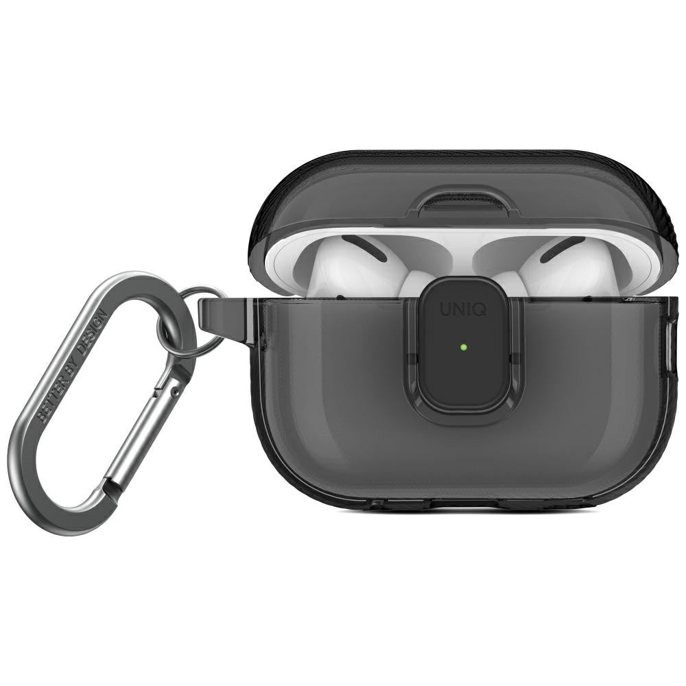 Uniq Glase Pro Apple AirPods Pro 2 tok karabinerrel, szürke -  AirPods Pro 2 tok a Domshop kínálatából