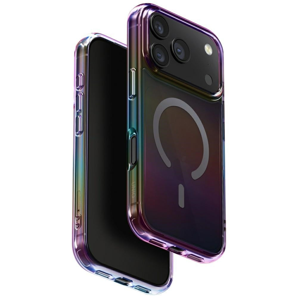 Uniq Hybrid Iridescia iPhone 17 Pro Magsafe tok, színes-sötét (holographic) -  iPhone 17 Pro tok a Domshop kínálatából