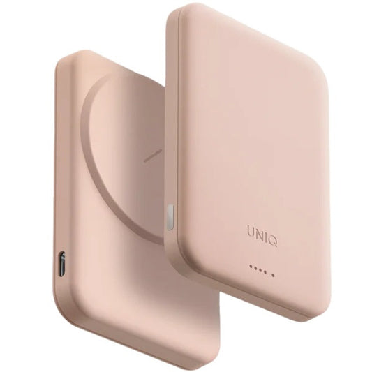 Uniq Lyden Lexa Fast Wireless USB-C PD Powerbank / külső akkumulátor, MagSafe, kompakt, 5000mAh, Blush Pink, rózsaszín -  Power Bank a Domshop kínálatából