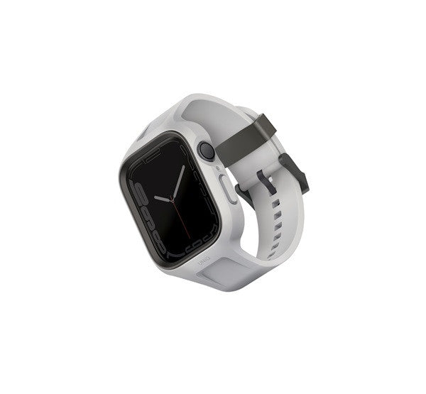 Uniq Monos Apple Watch 44/45mm hibrid szíj + tok, szürke -  Apple Watch Szilikon Szíjak a Domshop kínálatából