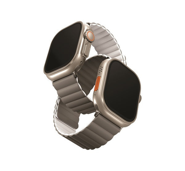 Uniq Revix mágneses szilikon szíj Apple Watch 42/44/45/49mm, szürke/fehér -  Apple Watch Szilikon Szíjak a Domshop kínálatából